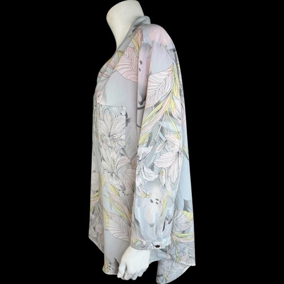 Jaclyn Smith Collection Women's XL Balloon Sleeve Lightweight Blouse Zip-Front - Picture 5 of 14